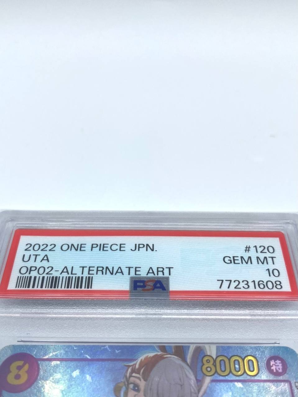 One Piece TCG set Paramount War Foil Uta OP02-120 SEC Alternate Art PSA 10