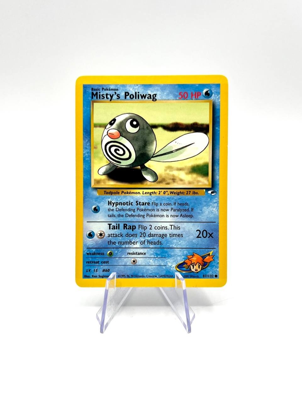 Carta pokemon Misty's Poliwag 87/132 set Gym Heroes Inglese Good no holo Vintage