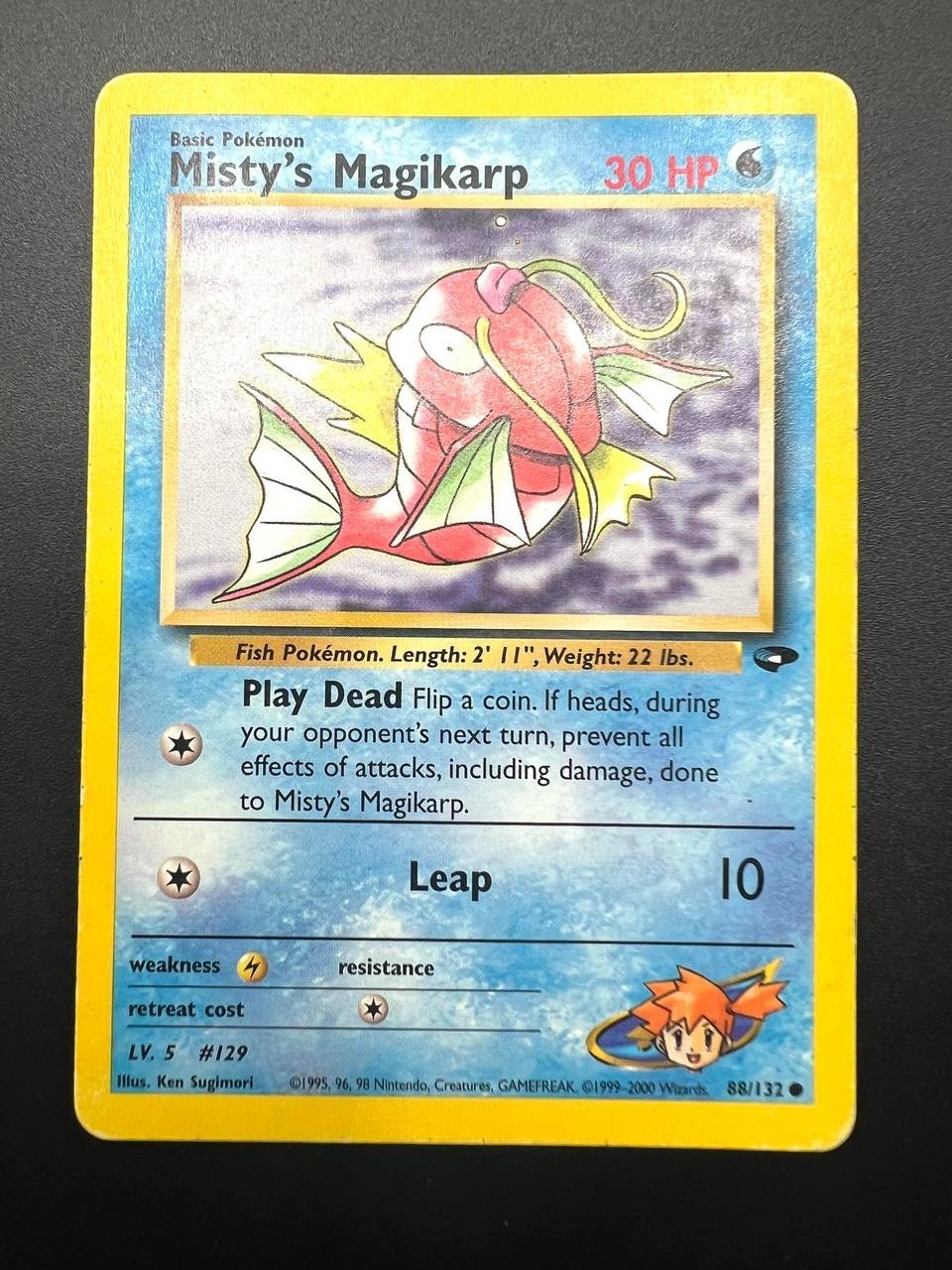 Carta Pokemon set Gym Challenge Misty's Magikarp 88/132 Inglese Played Vintage