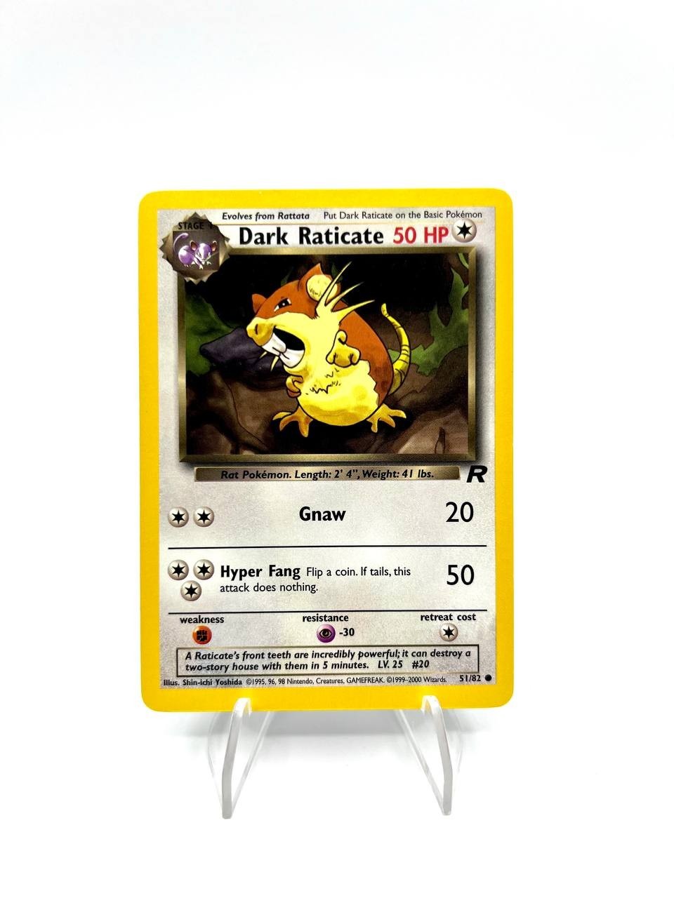 Carta pokemon Dark raticate 51/82 set Team Rocket Vintage Inglese Excellent