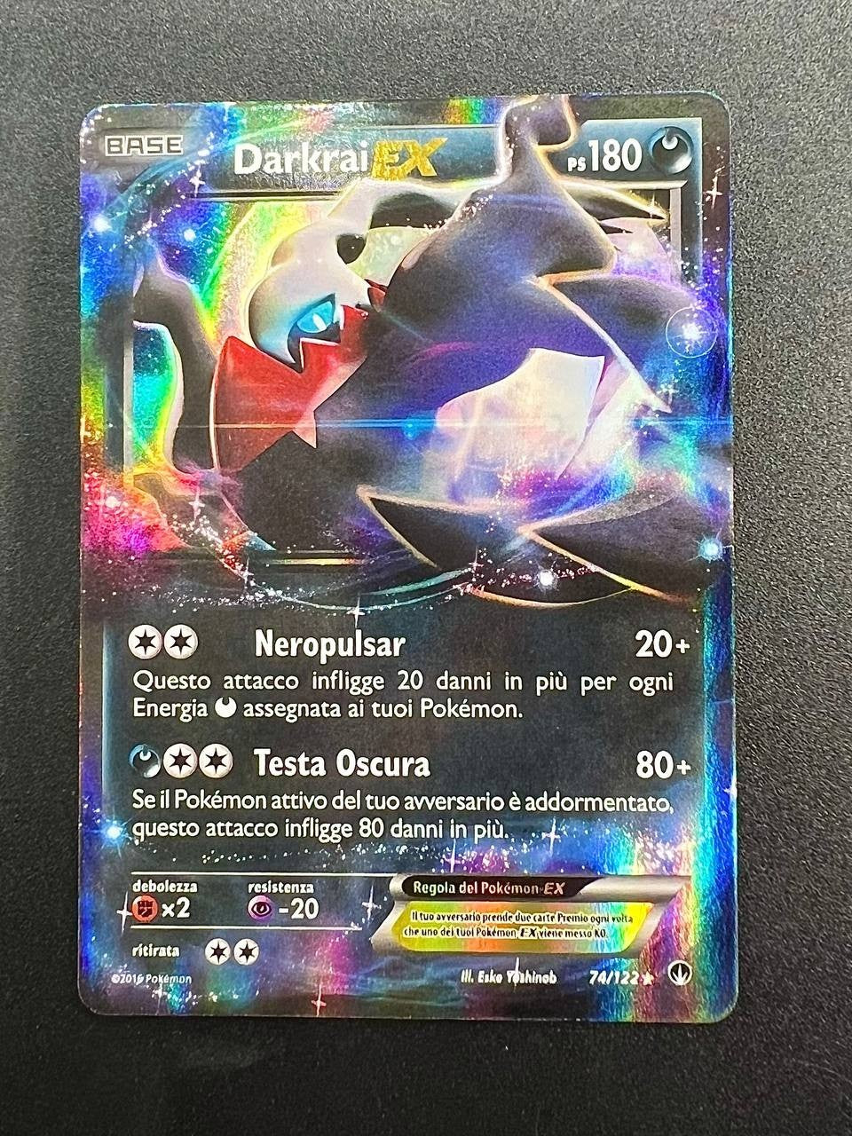 Carta Pokemon Darkrai EX 74/122 BKP set Turbocrash Italiano Holo Near mint