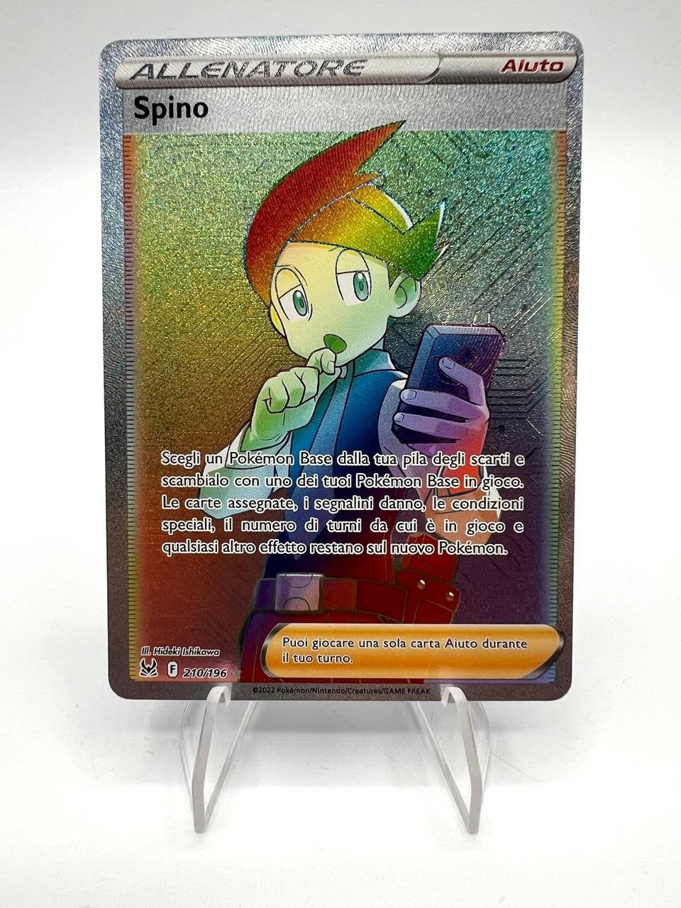 Carta Pokemon Origine Perduta Spino Hyper Rara Segreta Allenatore F 210/196 ITA
