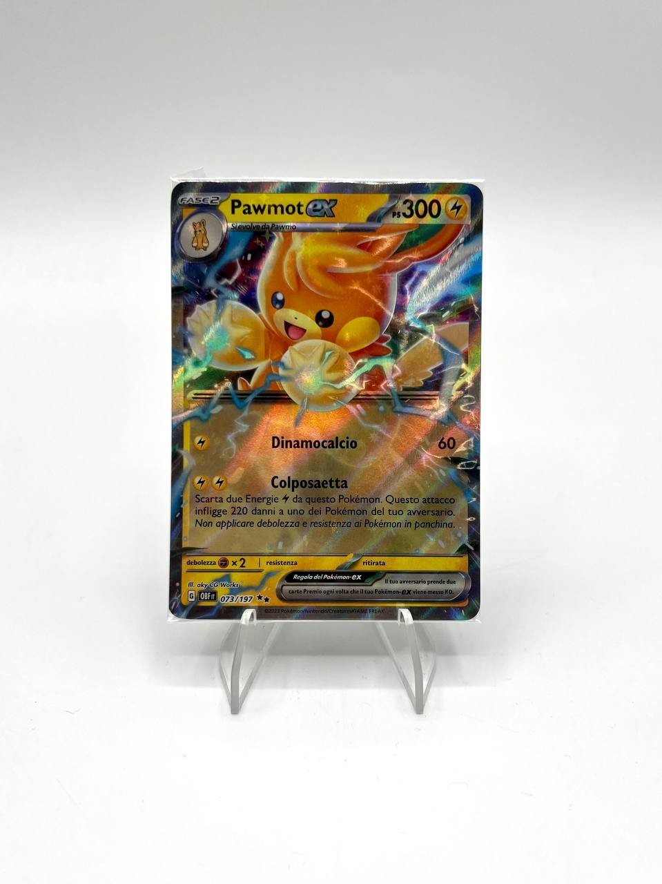 Carta pokemon Pawmot ex OBF 073/197 set Ossidiana infuocata Sealed Italiano NM