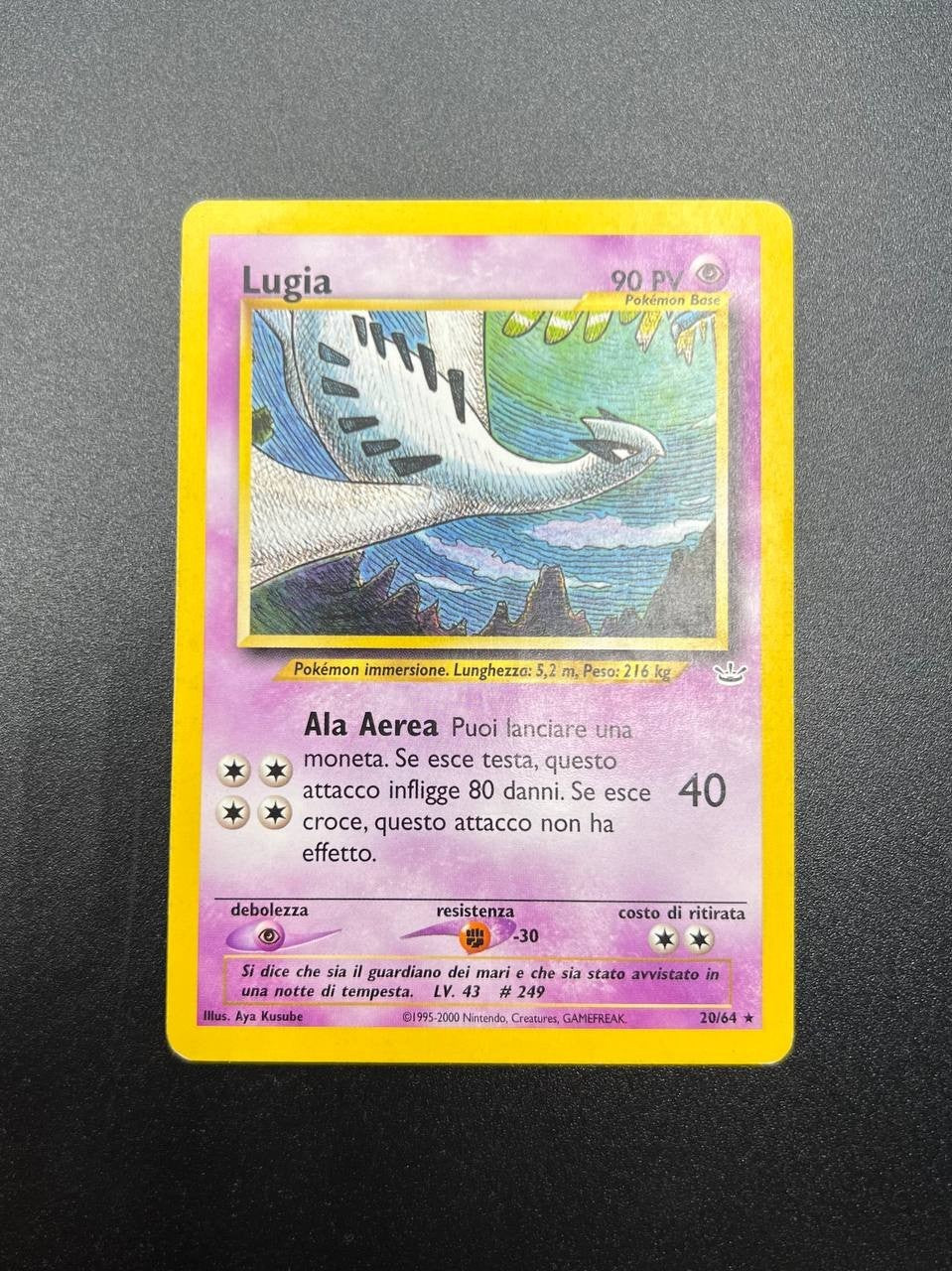 Carta Pokemon Lugia 20/64 vintage Neo Revelation rara no holo italiano good