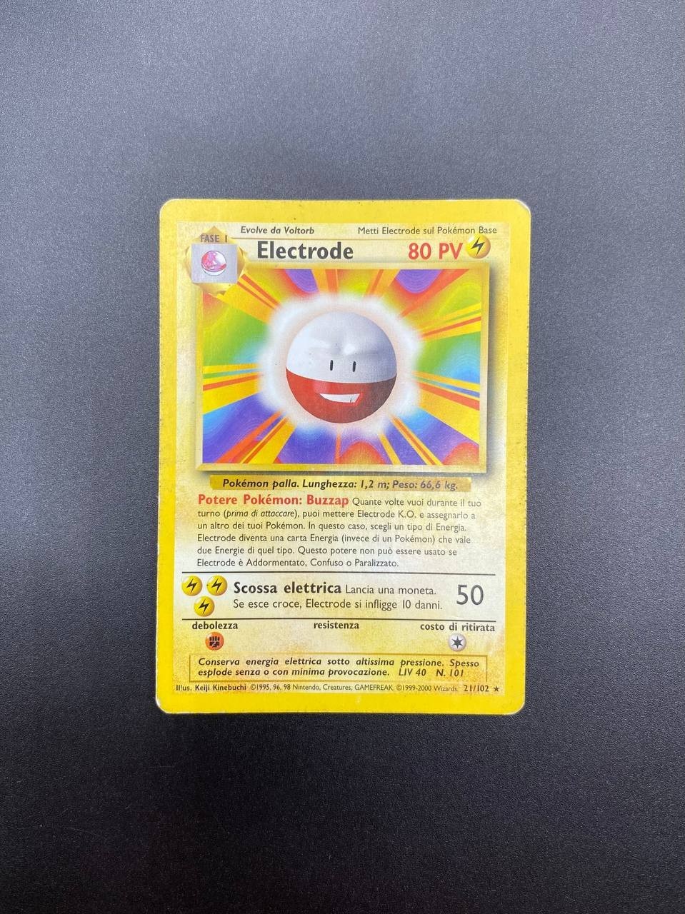 Carta pokemon Electrode 21/102 set base BS Vintage No holo Poor Italiano