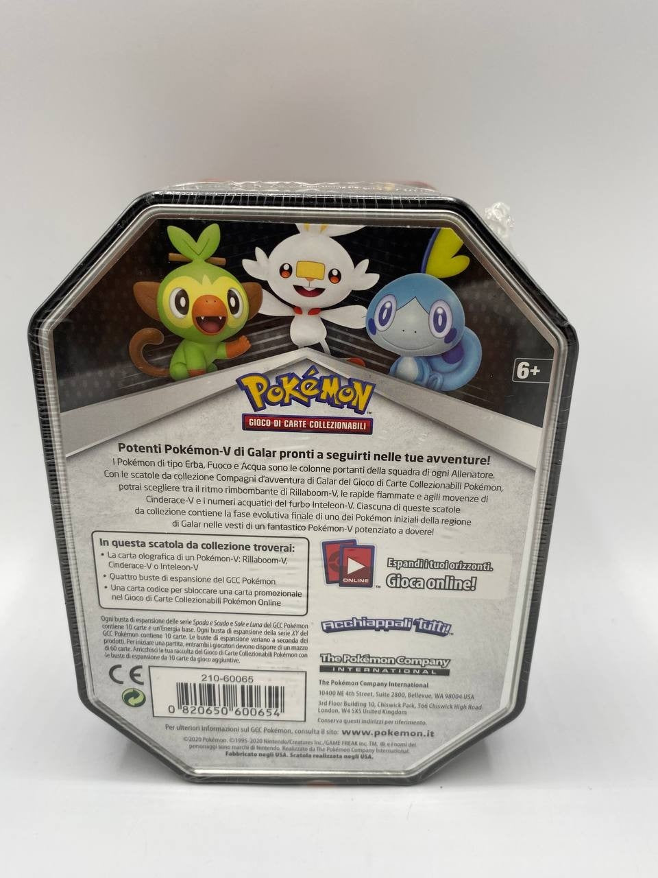 Tin Pokémon Amici di Galar Cinderace V Sealed Italiano 4 bustine