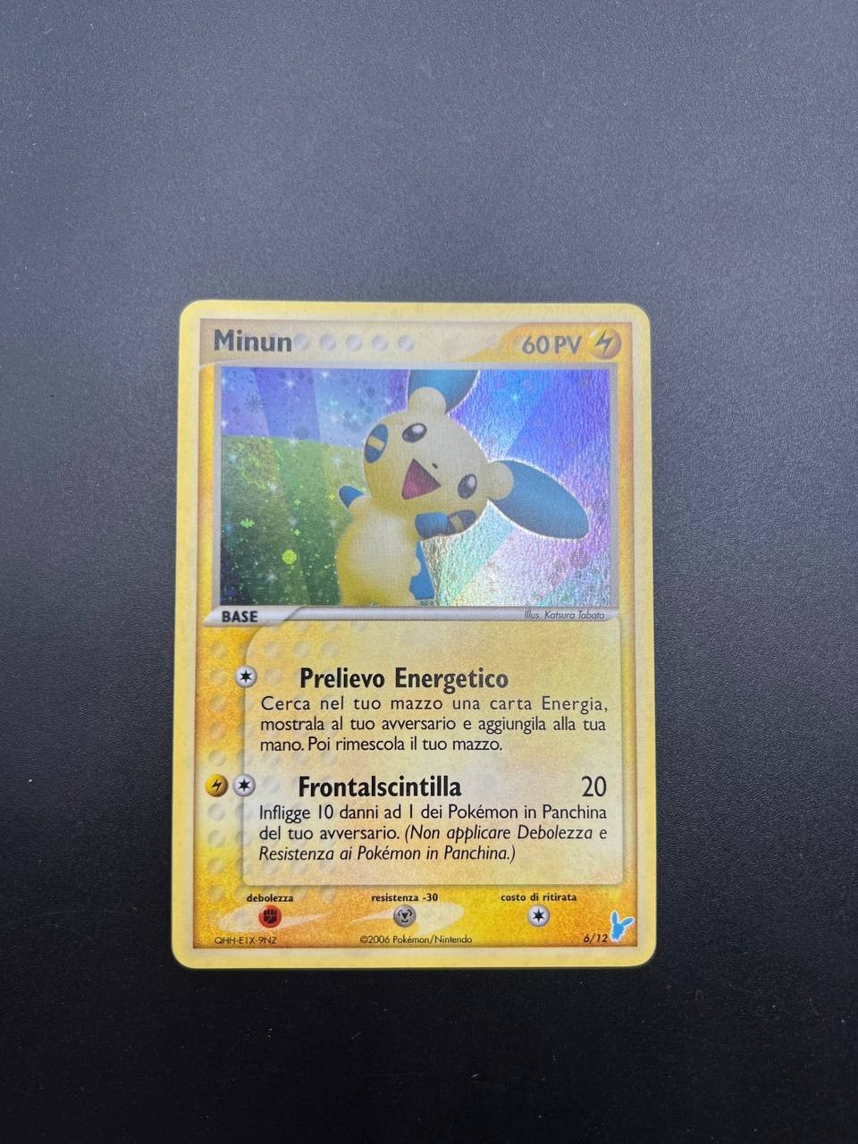 Carta pokemon Minun 6/12 Holo EX Trainer Kit 2 Holo Vintage Italiano Excellent