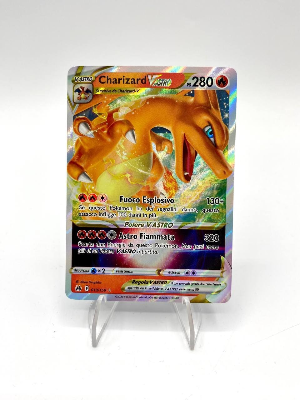 Carta pokemon CHARIZARD V ASTRO F 019/159 set ZENIT REGALE Near mint Italiano