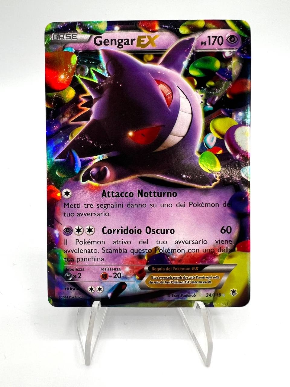 Carta Pokémon GENGAR EX 34/119 ITA 2014 Set Forze Spettrali Holo Rara good