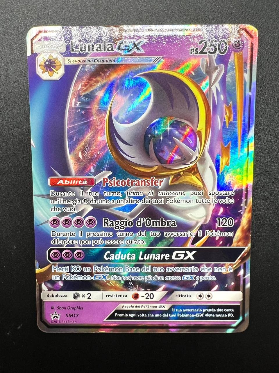 Carta Pokémon Lunala GX set Sole e Luna Italiano SM17 Holo Promo Near mint