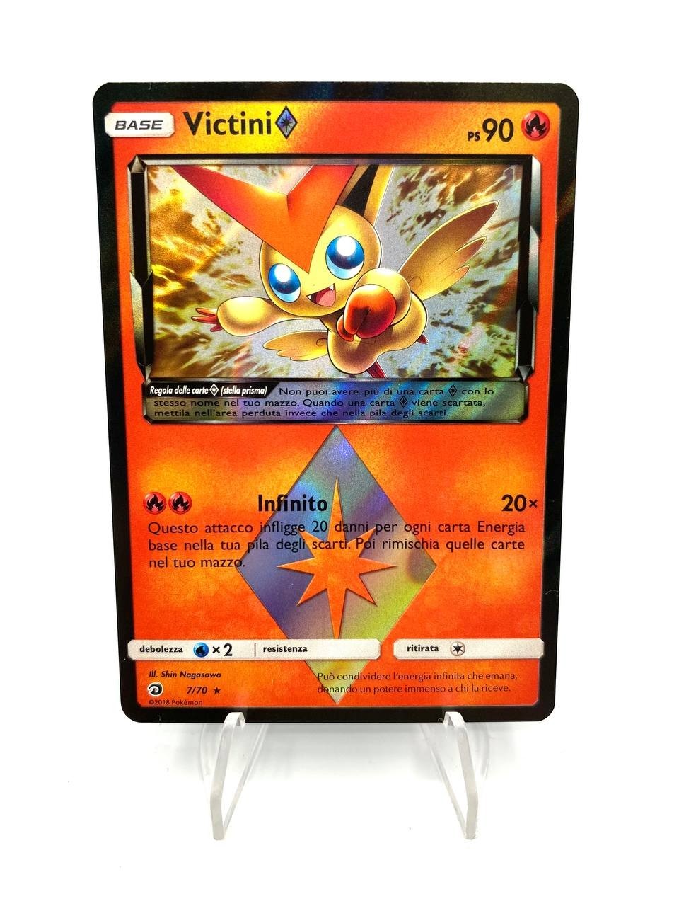 Carta Pokémon Victini Holo 2018 Near Mint Italiano 7/70 Trionfo Dei Traghi 2018