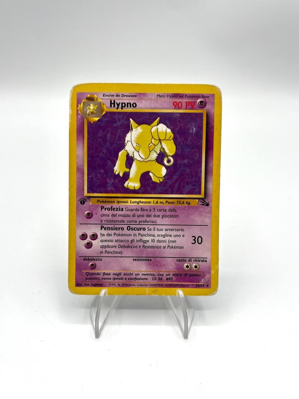Carta Pokemon Hypno 23/62 set Fossil FO Italiano Vintage Poor no holo