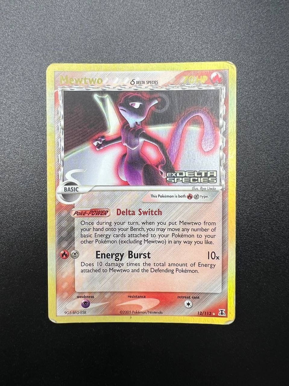 Pokemon EX Delta Species Mewtwo 12/113 holo reverse stamed inglese played