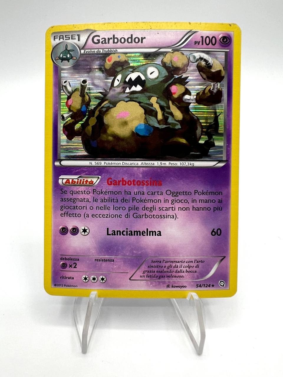 Carta pokemon Garbodor 54/124 Holo Set stirpe dei draghi 2012 Good