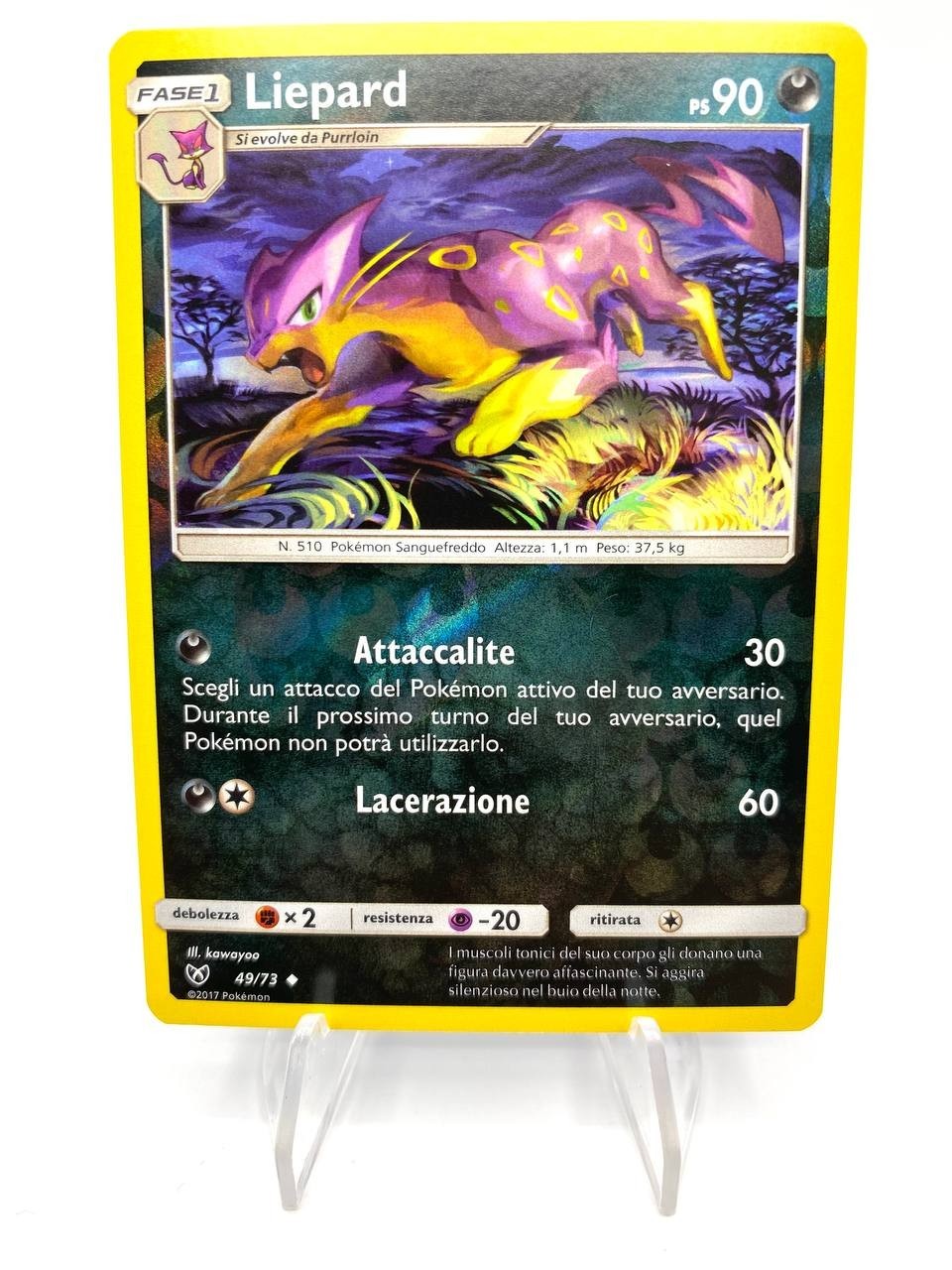 Carta Pokemon Liepard 49/73 Reverse Holo set Leggende iridescenti Italiano NM