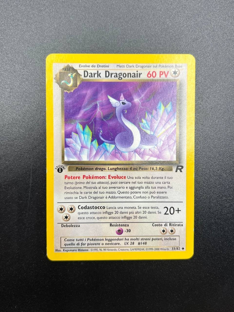 carta pokemon Dark Dragonair  TR 33/82 non comune prima edizione excellent