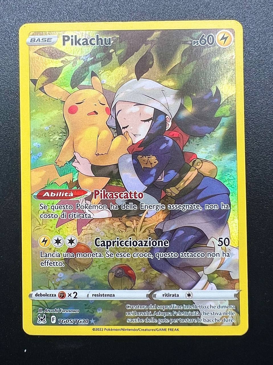 Carta Pokemon Pikachu TG05/TG30 LOR Origine perduta Italiano Holo Near mint