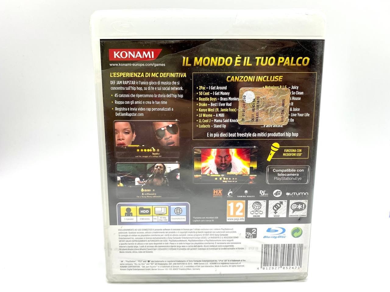 DEF JAM RAPSTAR SONY PS3 PLAYSTATION 3 PAL EUR ITALIANO NUOVO SIGILLATO