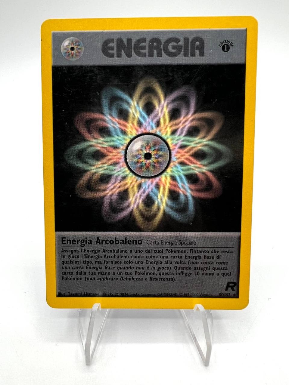 Carta Pokemon Energia arcobaleno set Team Rocket 80/82 Vintage Good 1 Edizione