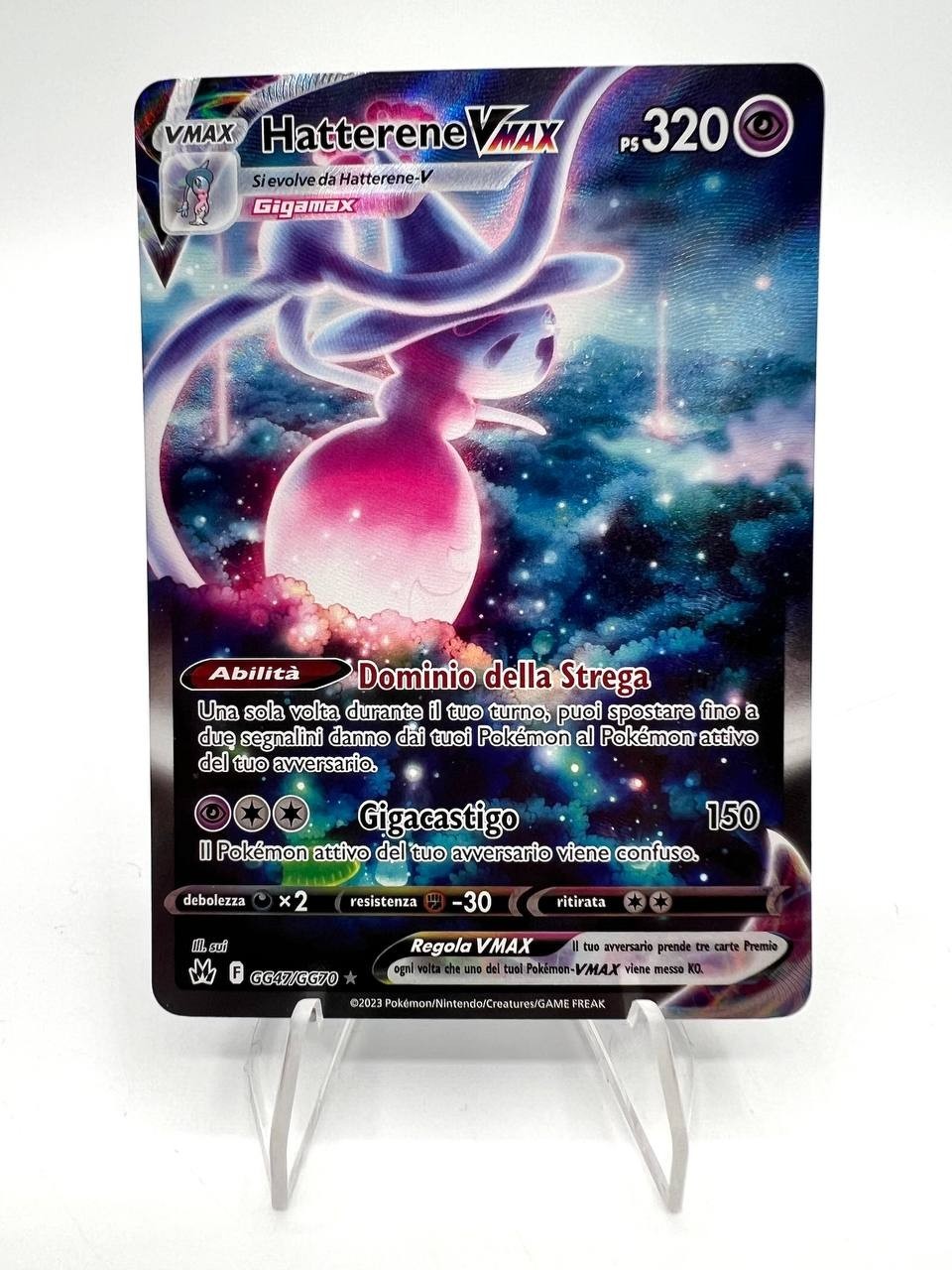 Carta Pokemon Hatterene Vmax Gg47/gg70 Ita Zenit Regale Near Mint Full Art Holo
