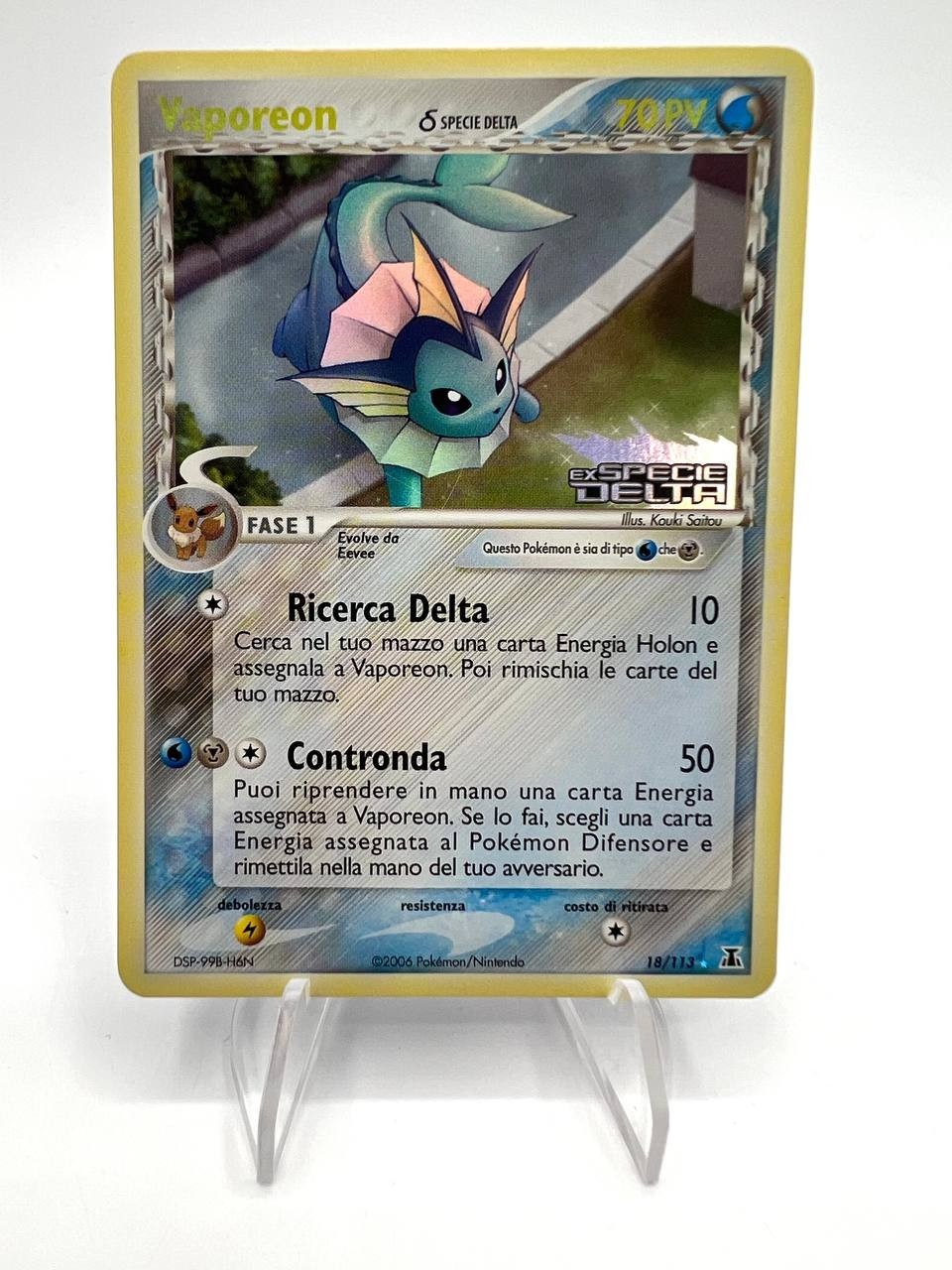 Carta Pokemon set EX DELTA SPECIES 18/113 Vaporeon Stamped Italiano Holo NM