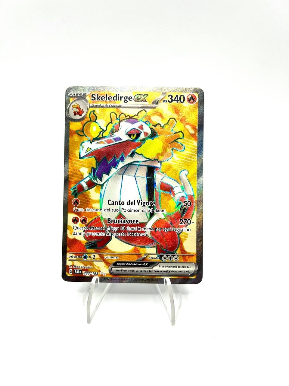 Carta pokemon Skeledirge ex PAL 233/193 set Evoluzioni a paldea Italiano NM