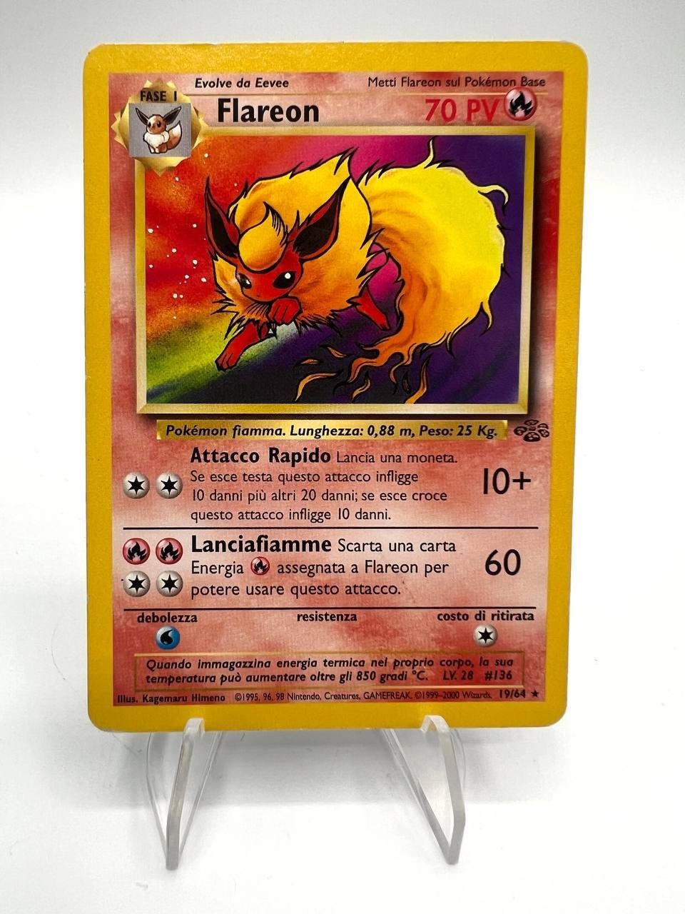 Carta Pokemon Flareon 19/64 set Jungle JU Vintage good Italiano no holo