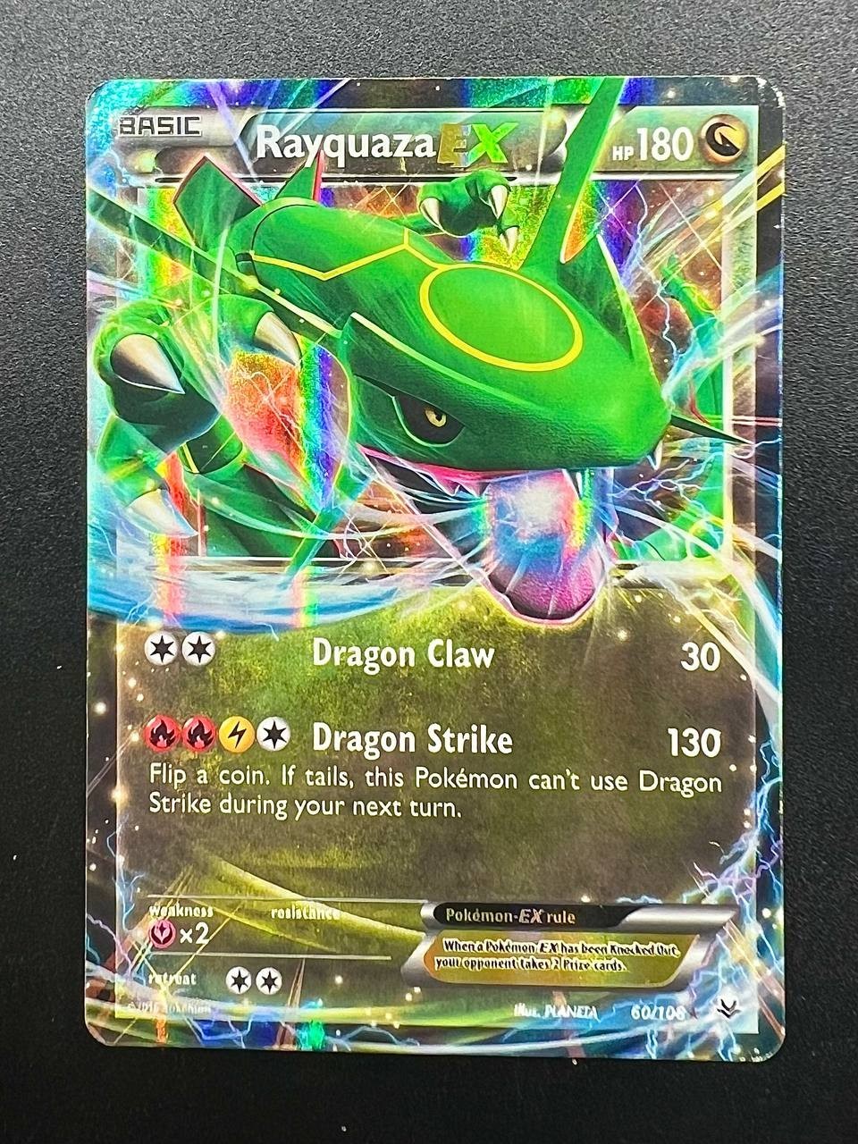 Carta Pokemon Rayquaza EX 60/108 ROS Roaring Skies Holo Light played Inglese