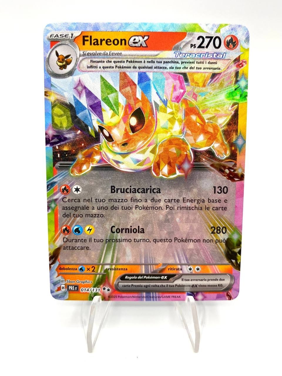Carta Pokemon Flareon EX Teracristal 014/131 Evoluzioni Prismatiche NM ITA