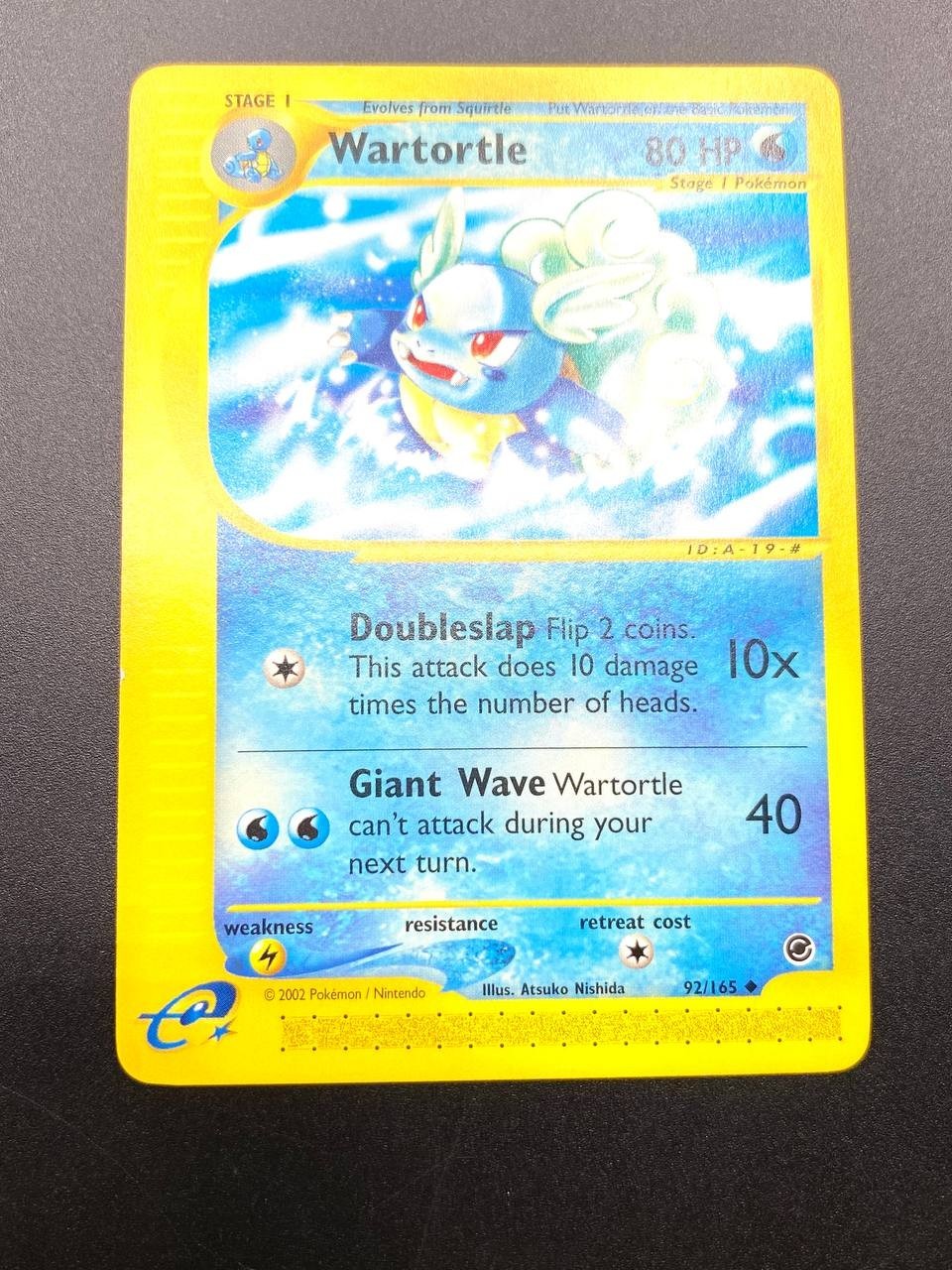 Carta Pokémon Wartortle Expedition Base Set 92/165 Inglese Near Mint no Holo
