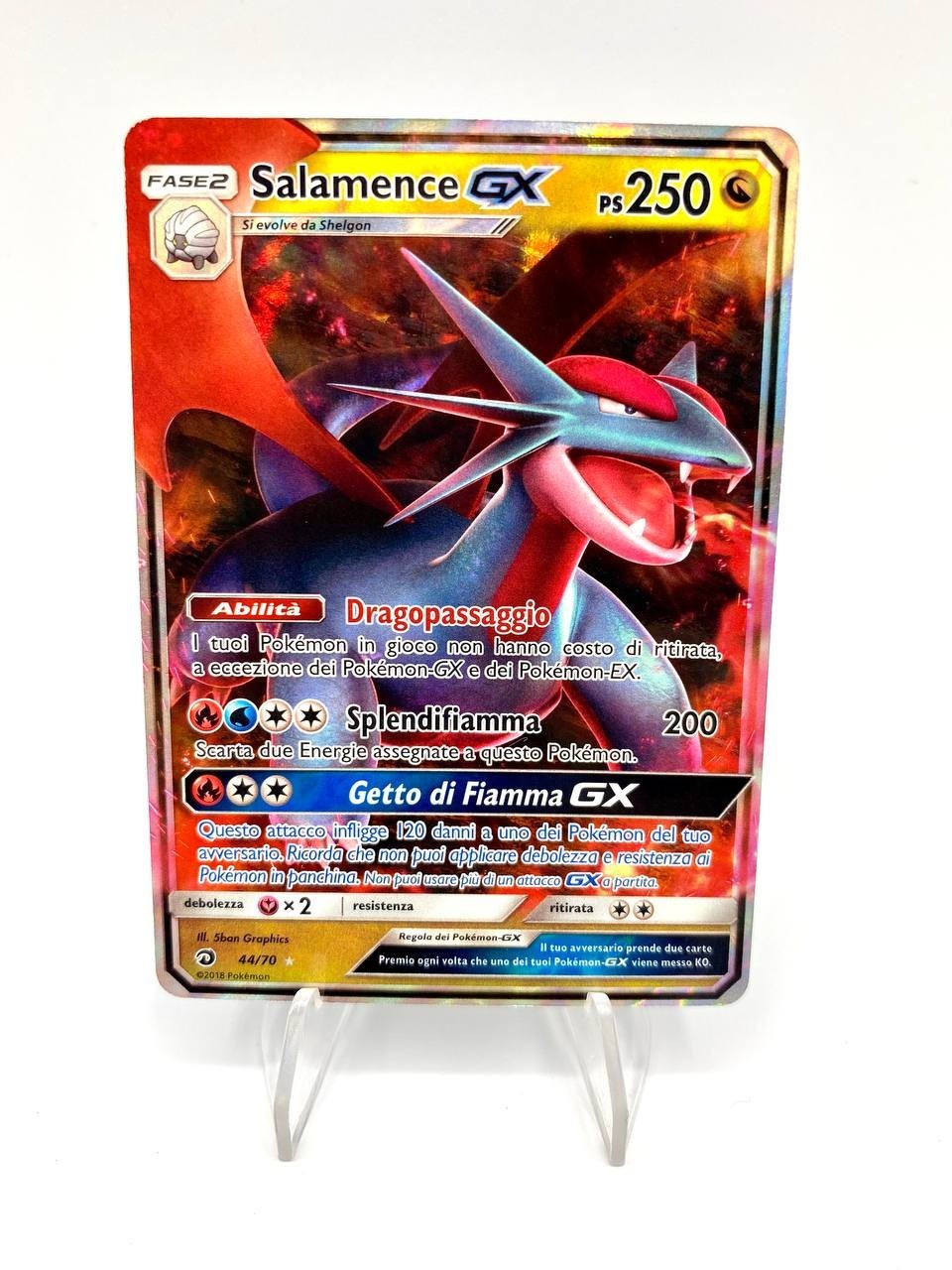 Carta Pokemon Salamence Gx 44/70 set Trionfo dei Draghi Italiano Near Mint Holo
