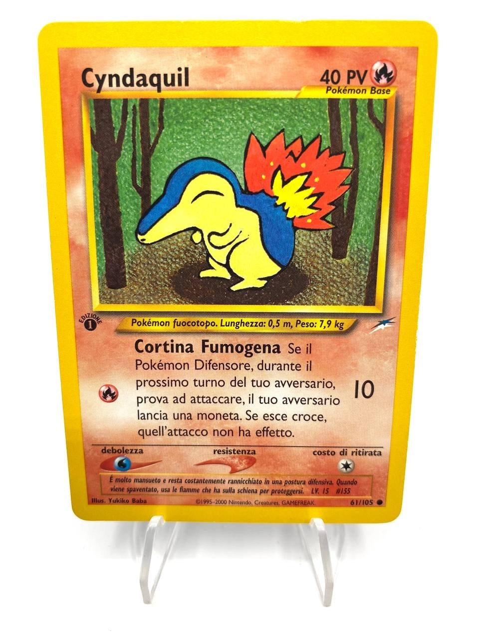 Carta Pokemon Cyndaquil set Neo Genesis 1a edizione 61/105 Good Vintage Italiano