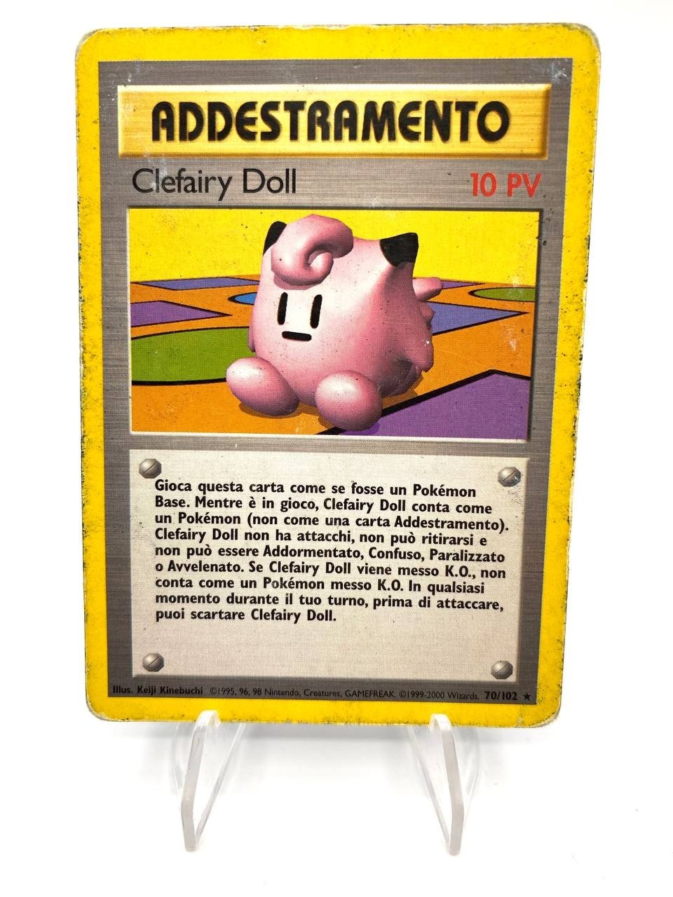 Carta Pokémon Addestramento Clefairy Doll Base Set BS 70/102 Vintage Poor