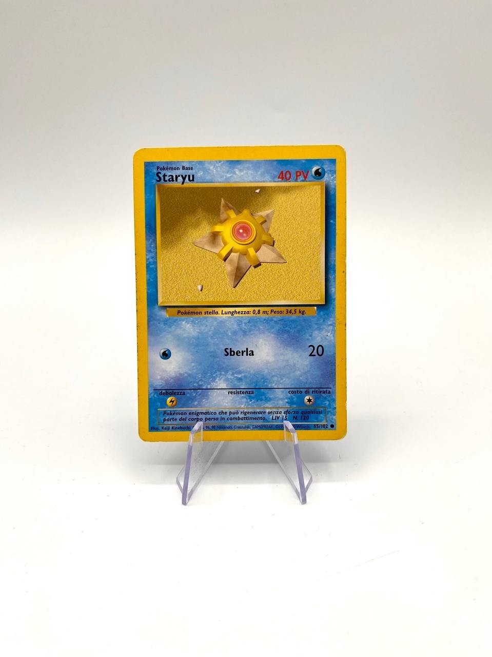 Carta pokemon Staryu 65/102 Set base BS Italiano Vintage Played no holo