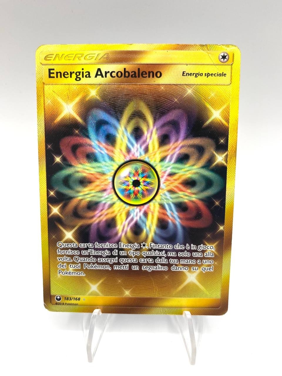 Energia arcobaleno 183/168 Pokemon set Tempesta astrale Secret Rare ITA Poor