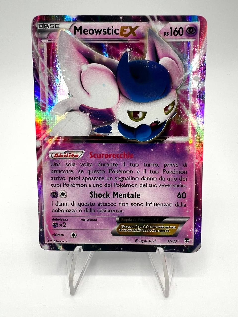 Carta Pokemon MEOWSTIC EX 37/83 set Generazioni Italiano Played Holo