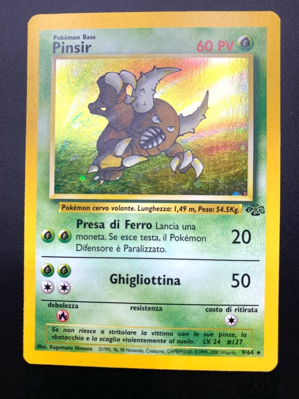 Carta pokemon Pinsir 9/64 Set Jungle JU Italiano Holo Wizards Excellent Vintage