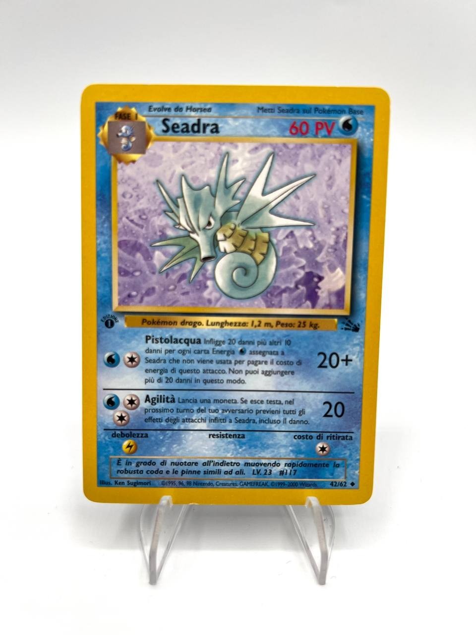 Carta Pokemon Seadra 1a Edizione 42/62 Italiano Fossil FO Excellent Vintage