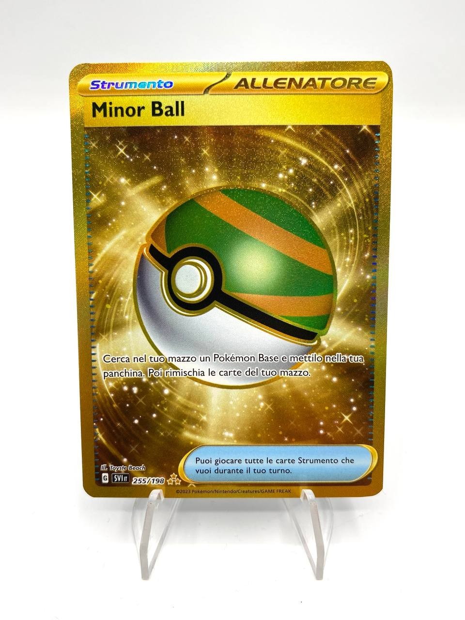 Carta Pokemon Minor Ball SVI it 255/198 gold Scarlatto e violetto Italiano NM