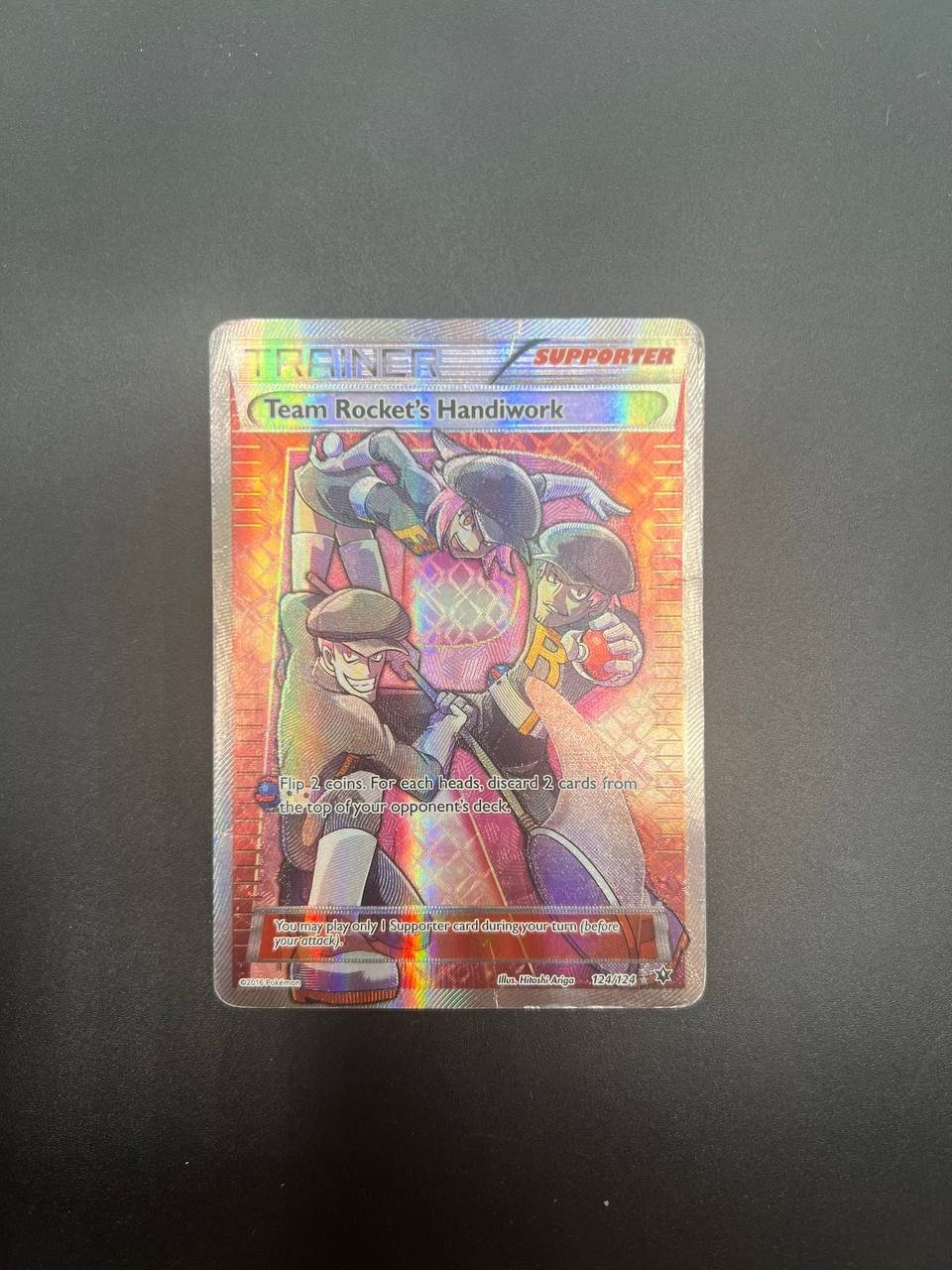 Team Rocket's Handiwork Full Art 124/124 set Fates Collide Holo Poor Inglese