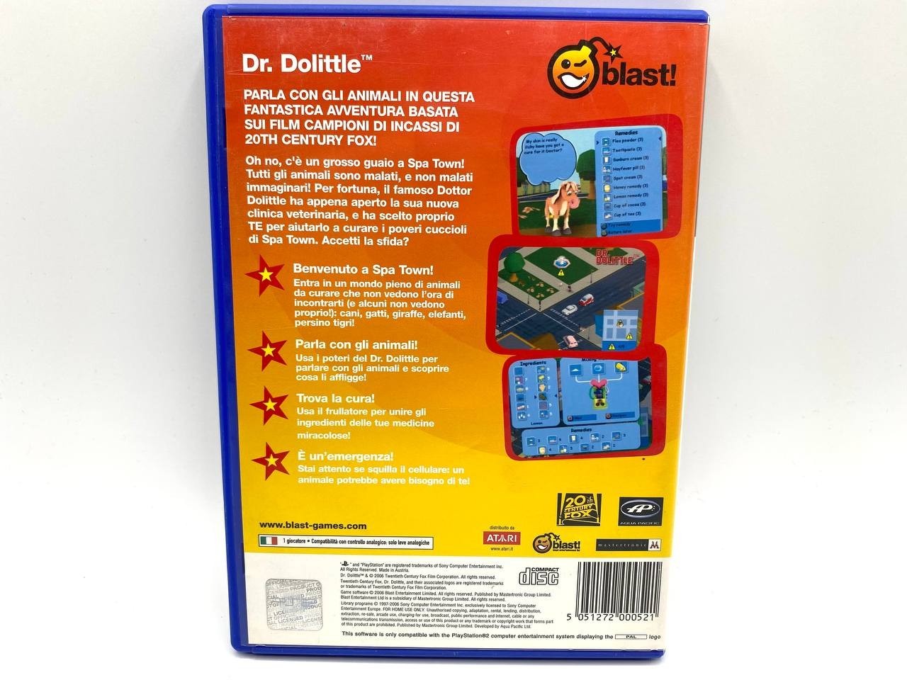 Dr Dolittle PS2 PlayStation 2 ITALIANO ITA COMPLETO E FUNZIONANTE TESTATO