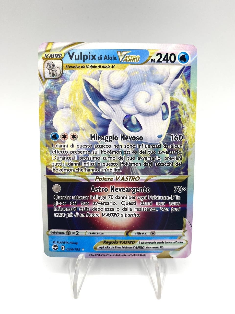 Carta VULPIX di Alola V ASTRO SIT 034/195 Tempesta Argentata ITALIANO NEAR MINT