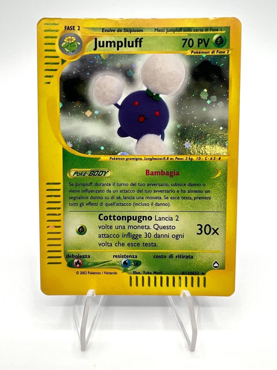 Carta Pokémon set Aquapolis Jumpluff H13/H32 Vintage Holo Excellent Italiano