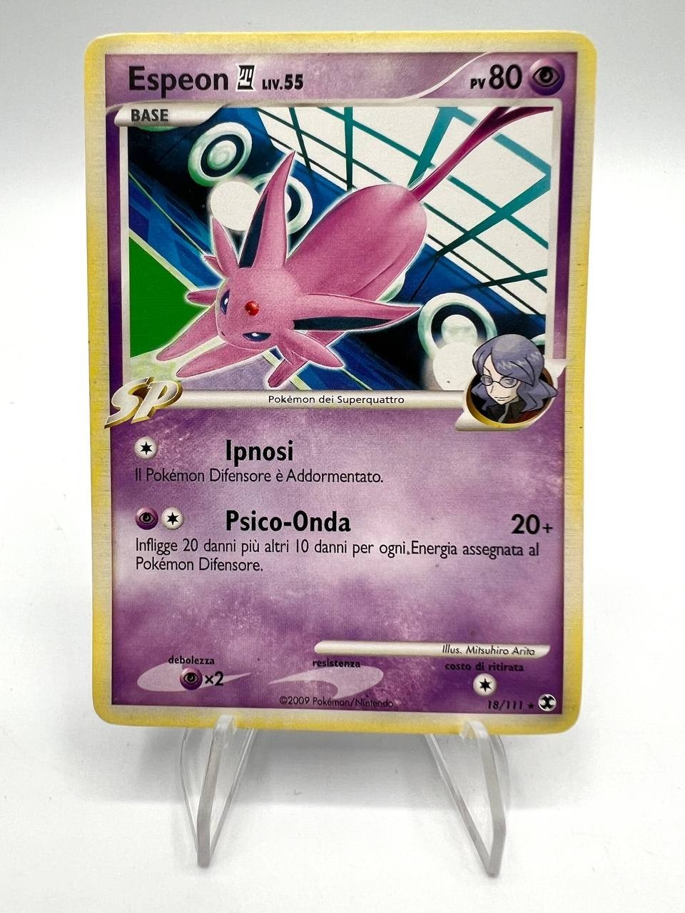 Carta pokemon Espeon lv 55 E4 18/111 set L'ascesa dei rivali Played No holo ITA