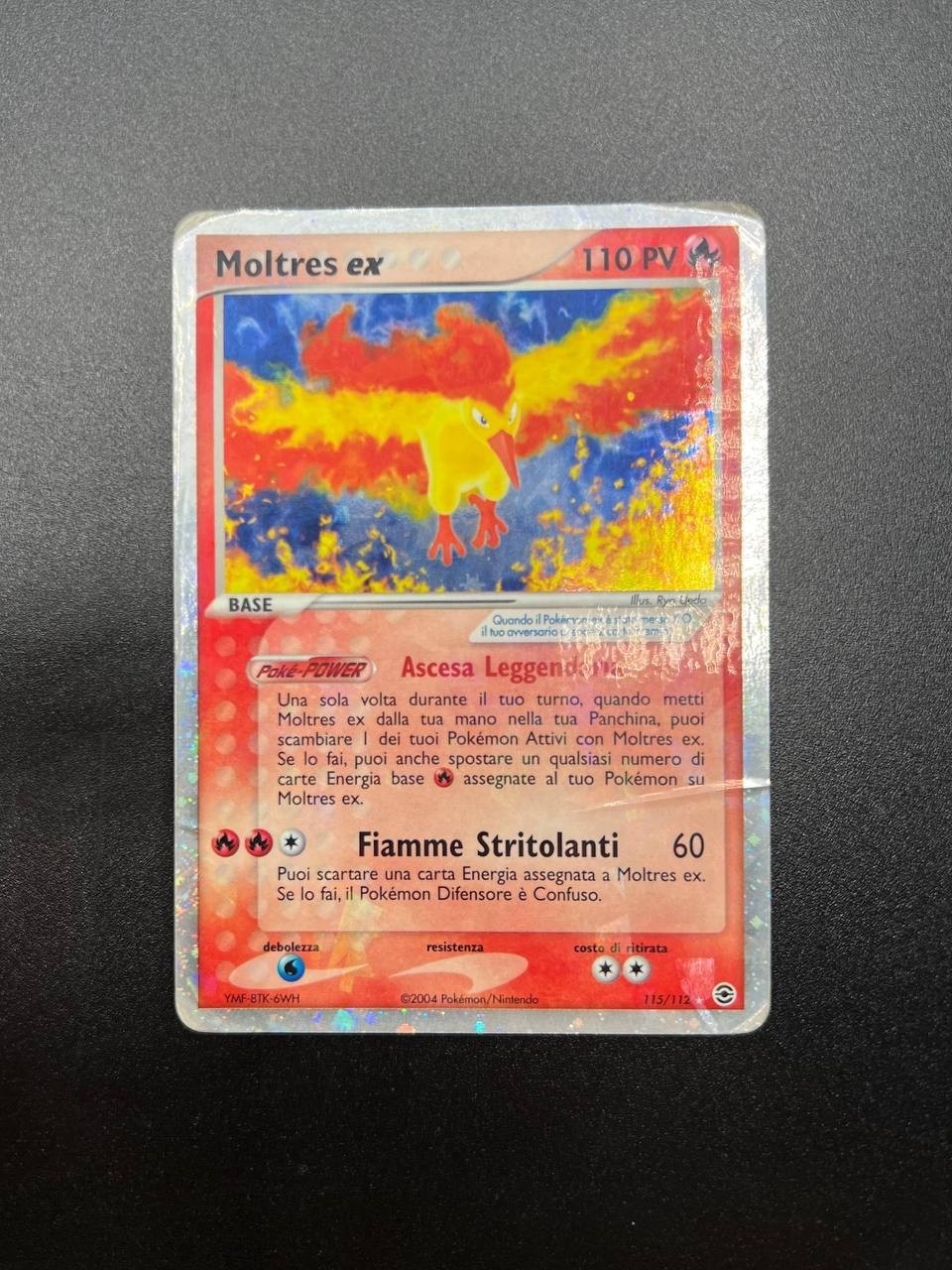 Moltres Ex 115/112 Ex RossoFuoco E VerdeFoglia rara holo italiano poor