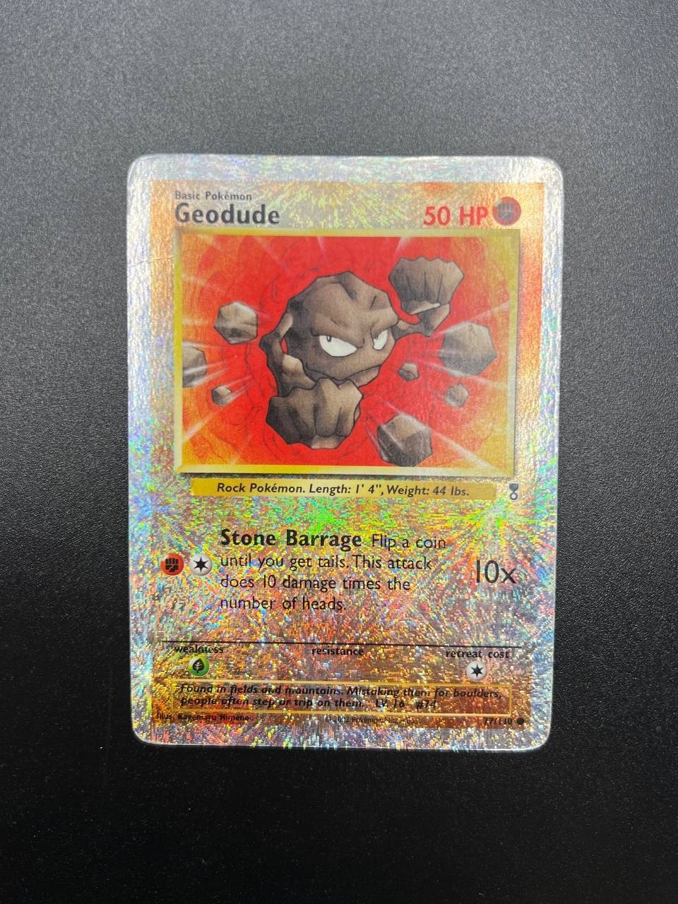 Pokemon Geodude Reverse Holo 77/110 ENG Legendary Collection inglese poor