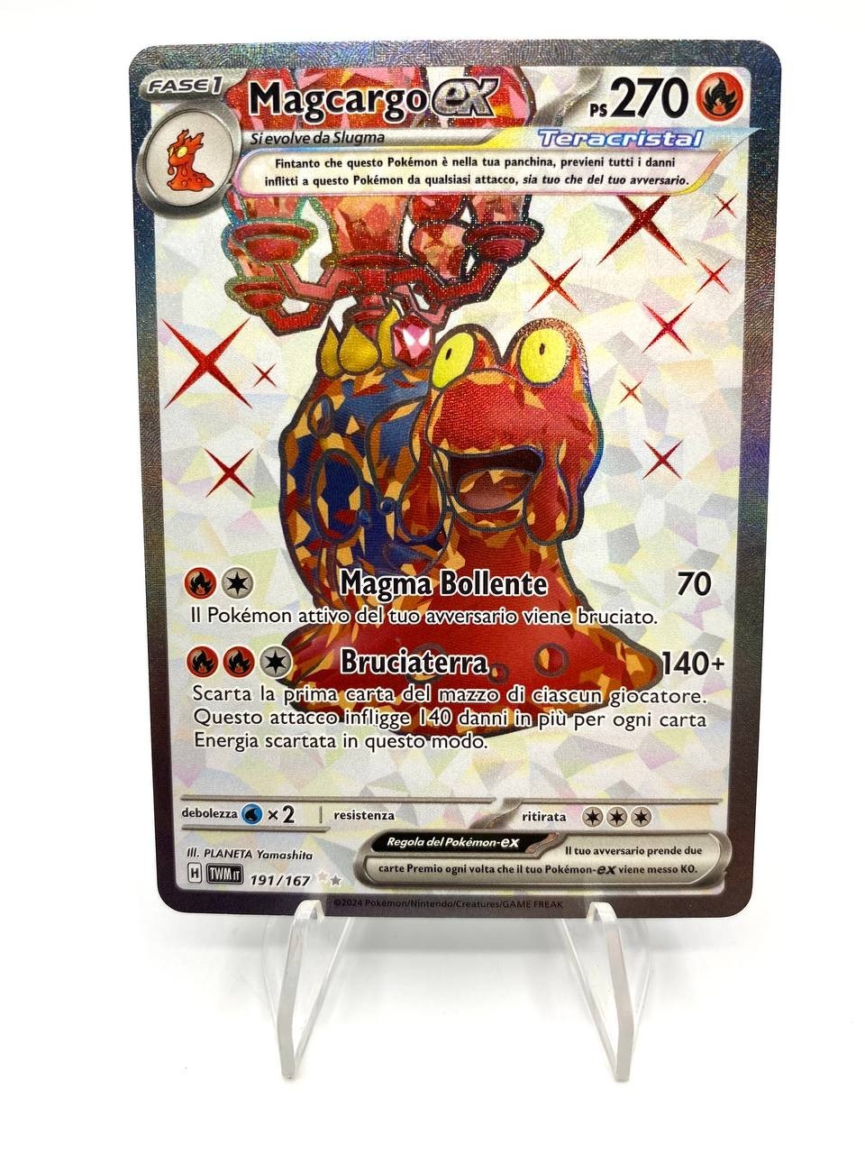 Carta pokemon 191-167 Magcargo ex Full Art TWM Crepuscolo Mascherato ITA NM
