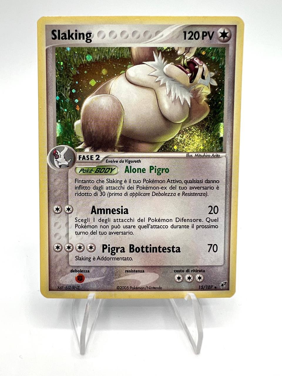 Carta pokemon Slaking 15/107 Holo EX Deoxys Italiano Near mint 2005 Vintage