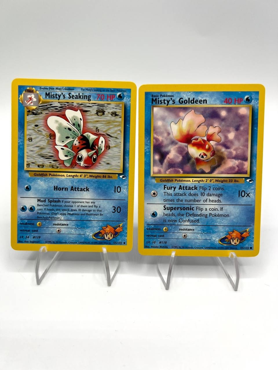 Carte Pokemon set Gym Heroes Misty's Seaking 55/132 Misty's Goldeen 85/132 EXC