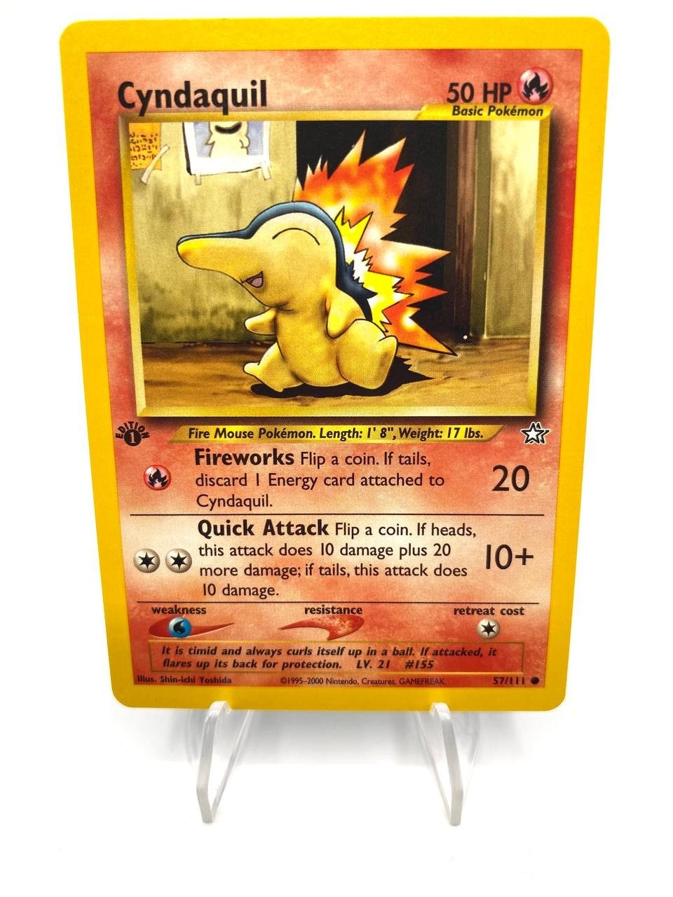 Carta Pokemon Cyndaquil 57/11 set Neo Genesis Inglese ENG No Holo Near mint